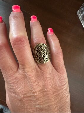 Premier designs Antique-Style Filigree Oval Ring in Brass